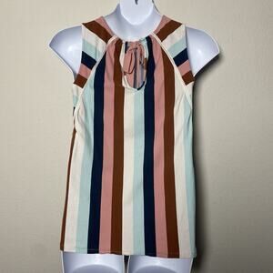 Matilda Jane Just Imagine Sierra Striped Tie Back Tank Small‎ Whimsical Colorful